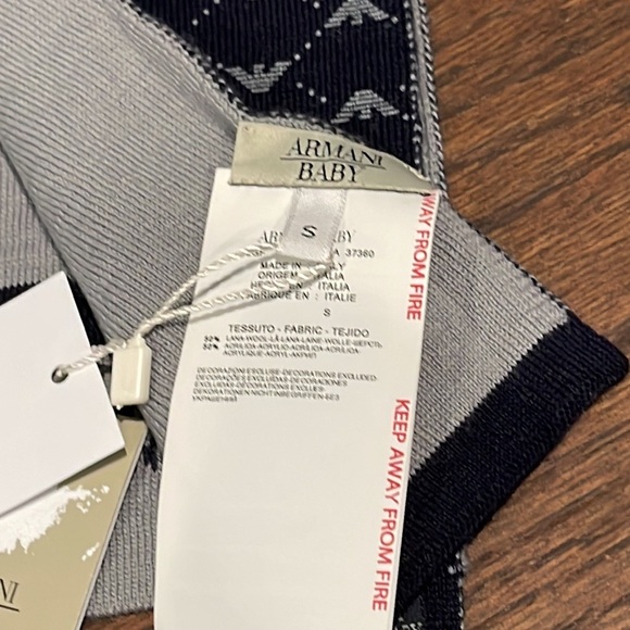 Armani Baby Navy Hat and Scarf Set - Picture 3 of 7